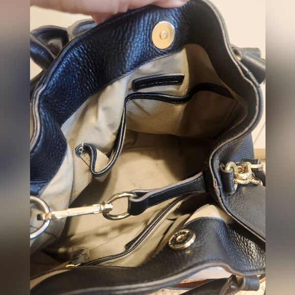 G.I.L.I. "Got It Love It" Black Pebbled Leather Satchel/Shoulder Bag $395 EUC - Picture 3 of 10